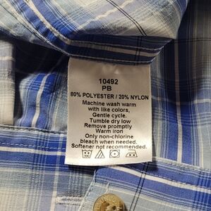 Men’s Filson Lightweight Long Sleeve Button Up Shirt Large Blue Plaid